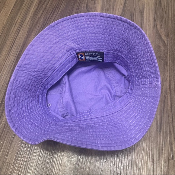 NWT The Hat Depot Bucket Sun Hat 100% Cotton Long Brim lavender sz S/M - Picture 4 of 5